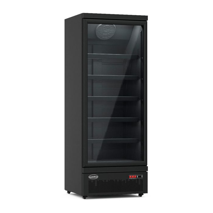 Koelkast met 1 glasdeur zwart JDE-600R-BL.