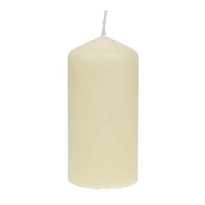 Ivoorkleurige stompkaars met witte lont, Bolsius per 12 stuks.