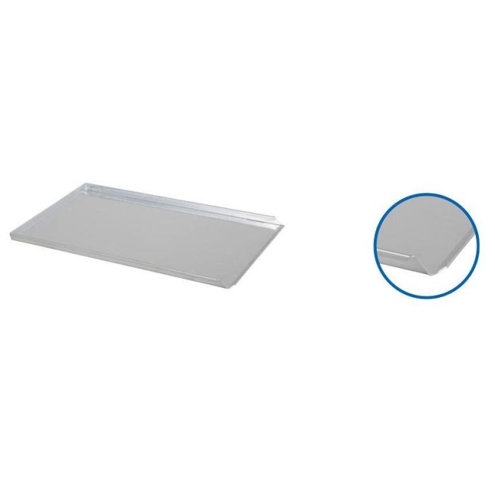 Aluminium bakplaat GN met 3 randen en scheprand.