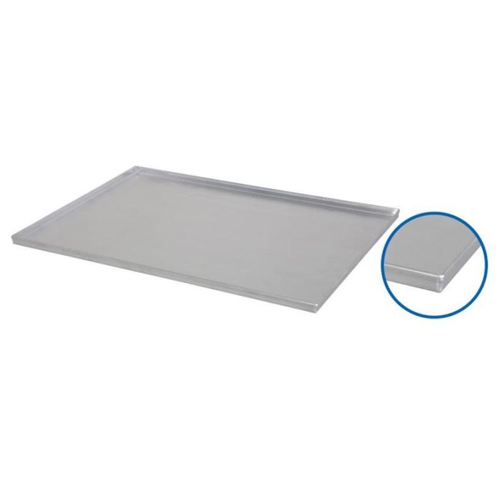 Bakplaat aluminium 60 x 80 met 4 gesloten randen.