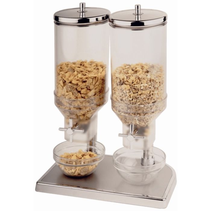 Dubbele cornflakes dispenser 2 x 4,5 liter horeca.