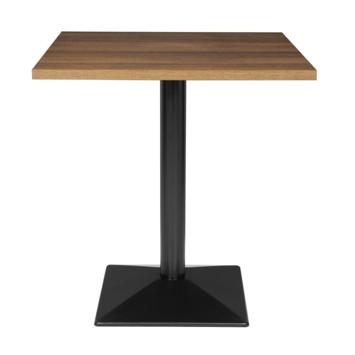 vierkante tafel met zwaar onderstel.