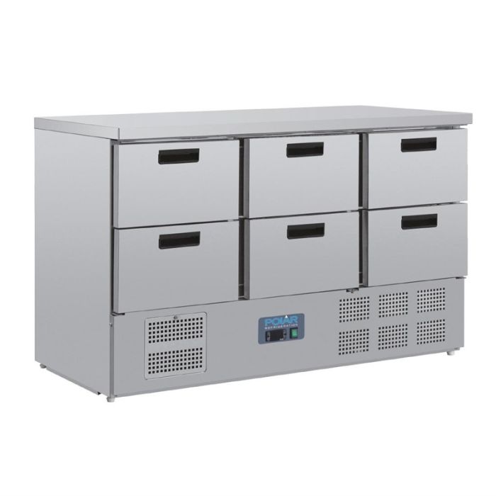 Polar G-serie koelwerkbank met 6 laden.