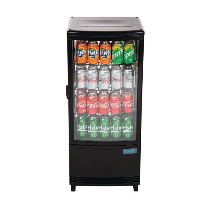 Zwarte koelvitrine 86 liter van Polar.