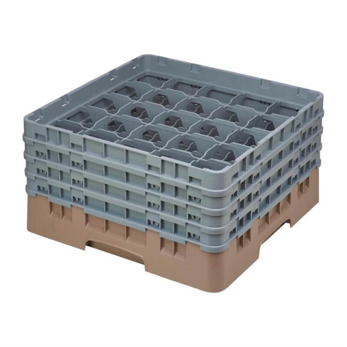 Cambro Camrack vaatwaskorf met 25 compartimenten max. glashoogte 21,5 cm.
