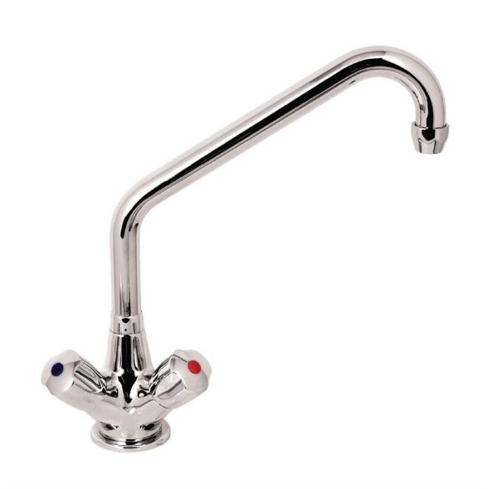 Heavy duty monobloc mengkraan met draaiknoppen en kraan van 25 cm.
