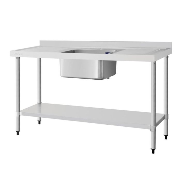 Spoeltafel 150 x 60 met spoelbak midden.