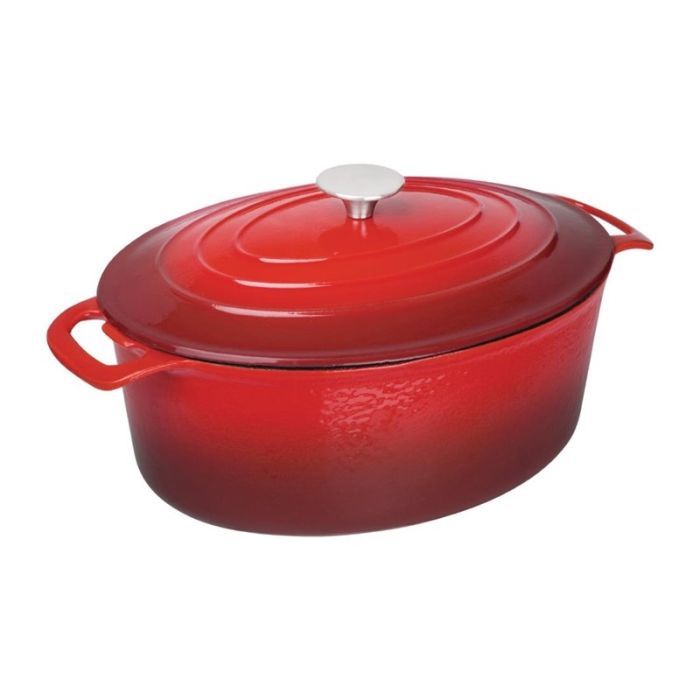 Vogue ovale braadpan rood 6L