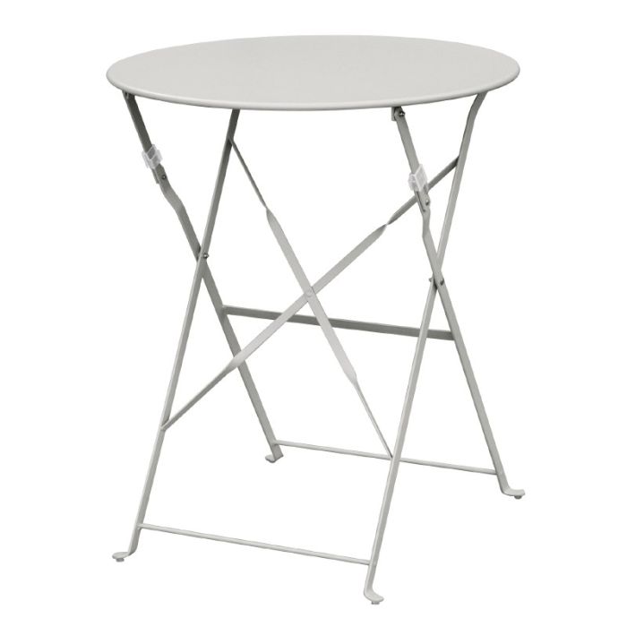 Opklapbare tafel staal rond in het grijs