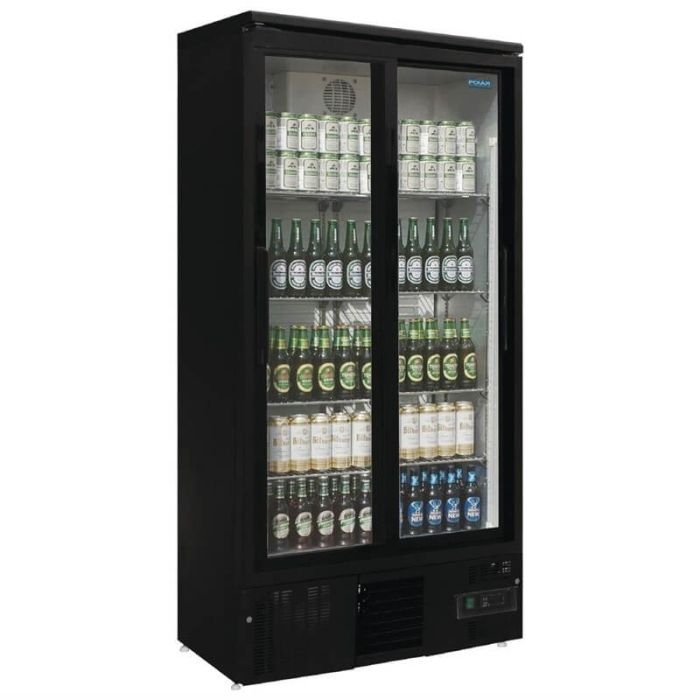 Polar barkoeling zwart met dubbele schuifdeur.