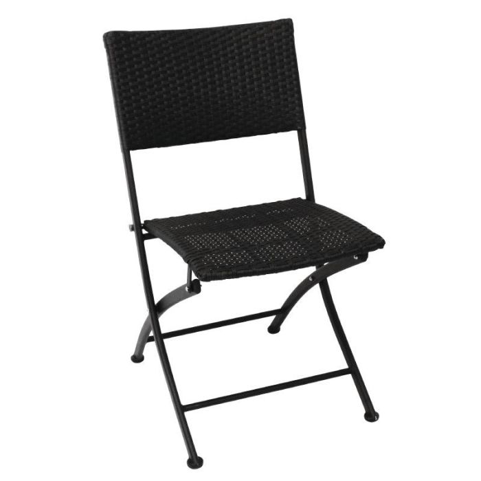 Inklapbare rotan stoelen wicker zwart.