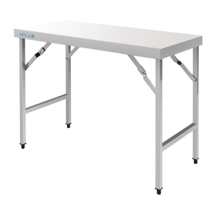 Inklapbare RVS werktafel 180 cm voor horeca.