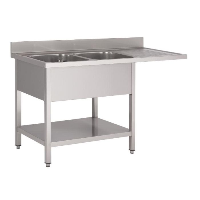 Spoeltafel-2-spoelbakken-en-ruimte-voor-vaatwasmachine.