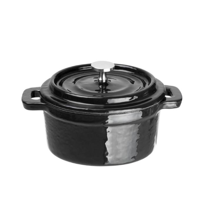 gietijzeren mini braadpan rond.