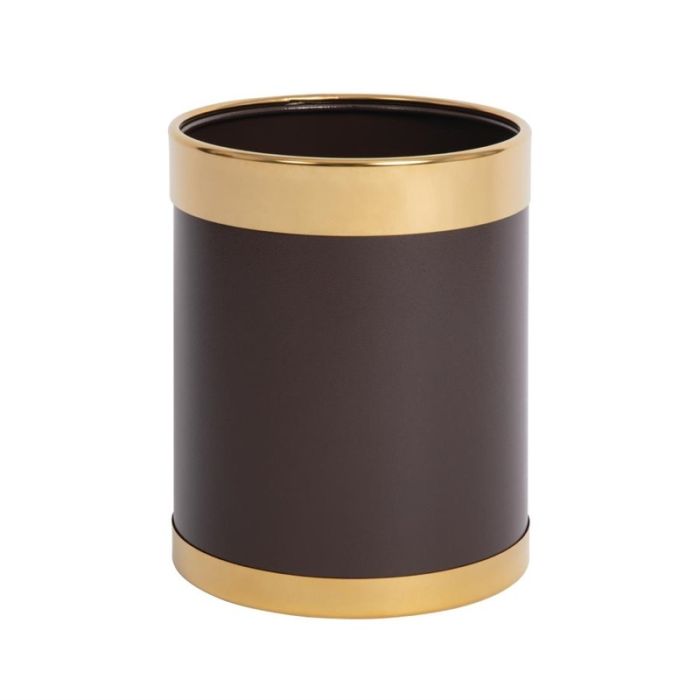 Bolero prullenbak bruin met gouden rand 10,2 liter
