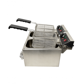 Friteuse elektrisch 2 x 4 liter.