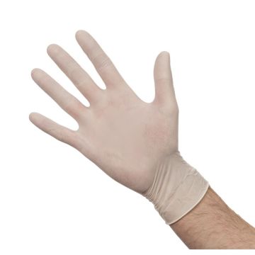 Latex handschoenen wit gepoederd L.