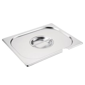 Vogue RVS deksel met lepeluitsparing GN 1/2