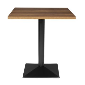vierkante tafel met zwaar onderstel.