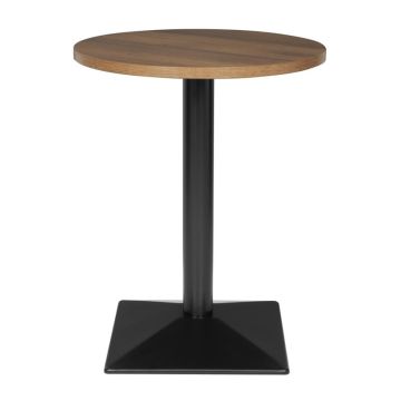 Ronde tafel met zwaar onderstel.