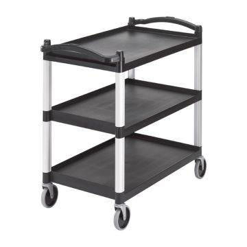 Cambro KD serveerwagen met 3 bladen zwart.