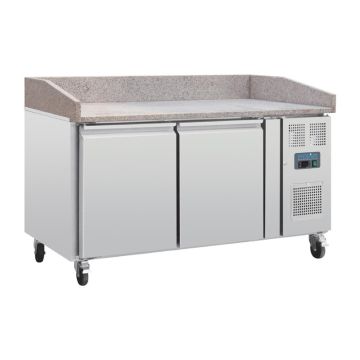 Polar pizza werkbank met marmeren blad 428 liter.