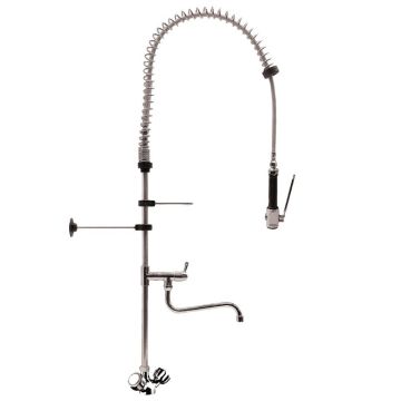 Voorspoeldouche met draaiknoppen en zwenkkraan 120 cm.