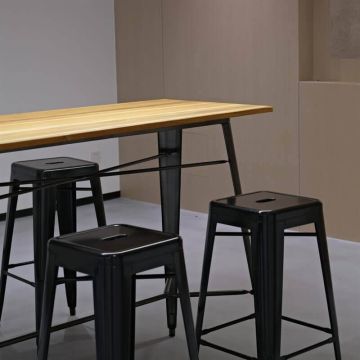 bistro barkruk zwart staal 4 stuks