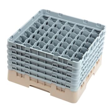 Camrack vaatwaskorf met 49 compartimenten max. glashoogte 25,7 cm.