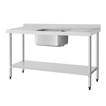 Spoeltafel 150 x 60 met spoelbak midden.