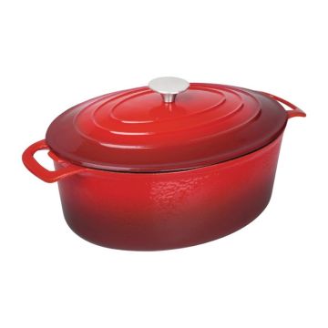Vogue ovale braadpan rood 6L