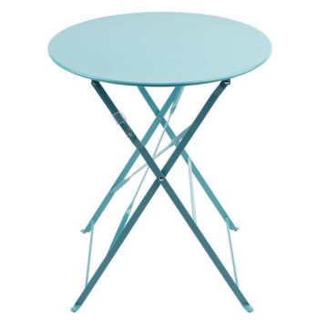 Opklapbare-stalen-tafel-turquoise.