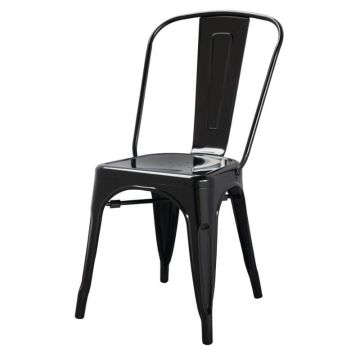zwarte stalen stoelen 4 stuks.