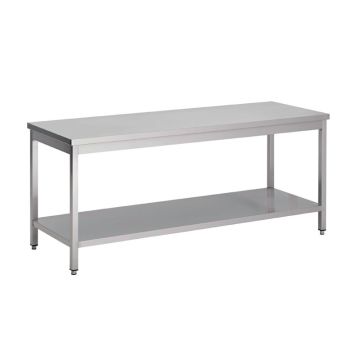 Gastro M RVS werktafel met onderblad 85x200x60cm