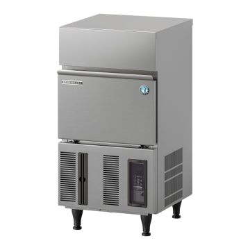 Hoshizaki IM-30CPE ijsblokjesmachine met ingebouwde opslagbunker.