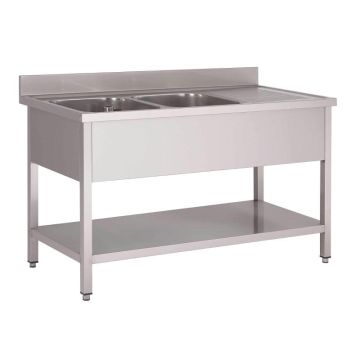 rvs-spoeltafel-2-bakken-links-160-cm
