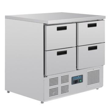 koelwerkbank met 4 laden.