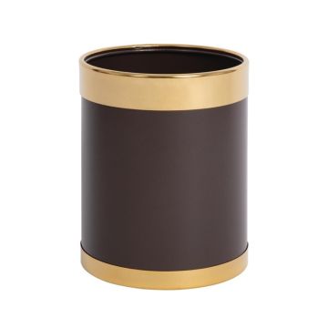 Bolero prullenbak bruin met gouden rand 10,2 liter