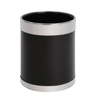 Bolero prullenbak zwart met zilveren rand 10,2 liter.