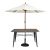 Outdoor tafel aluminium met donker houtlook.
