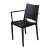 zwarte stoelen met armleuning.