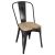 Stalen bistrostoel met houten zitting.