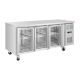 Polar U-Series 3-deurs koelwerkbank met glazen deuren.
