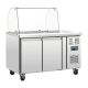 Polar U-serie GN gekoelde saladette met glazen opzetvitrine 2-deurs.