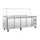 Polar U-serie GN gekoelde saladette met glazen opzetvitrine 4-deurs.