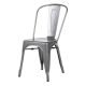 grijze stalen stoelen 4 stuks.