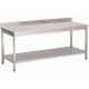 Gastro M RVS werktafel met onderblad en achteropstand 88x160x70 cm.