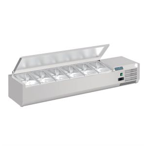 OPZETKOELVITRINE MET DEKSEL 6 X 1/4 GN