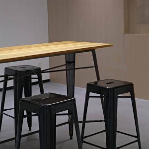 bistro barkruk zwart staal 4 stuks